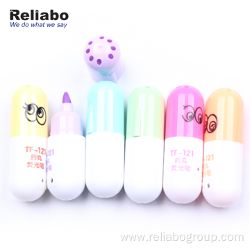 Label Round Ball Shape Multicolor Highlighter Pen